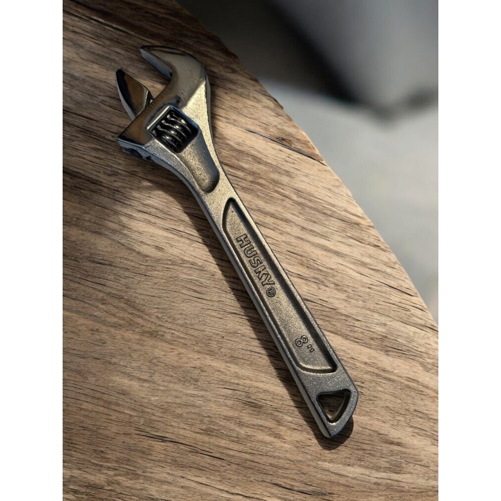 Husky 200mm (8") Adjustable Wrench Heavy-Duty Steel Tool For Precision & Versati